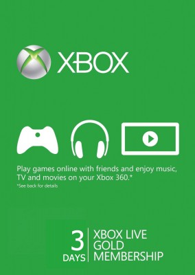 Xbox Live Gold 72 horas